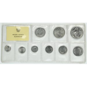 Zestaw, Polskie Monety Aluminiowe 1949-1975 (9 szt.)