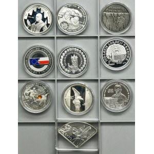 Zestaw, 10 złotych 2001-2009 (10 szt.)