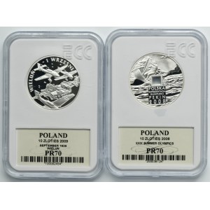 Zestaw, 10 złotych 2008-2009 (2 szt.)