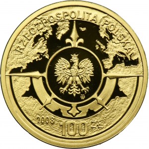 100 złotych 2008 400. Rocznica osadnictwa w Ameryce Północnej