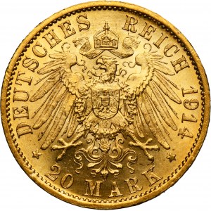 Germany, Kingdom of Prussia, Wilhelm II, 20 Mark Berlin 1914