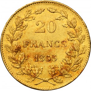 Belgium, Leopold I, 20 Francs Brussels 1865