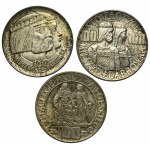 Zestaw, Mieszko i Dąbrówka 100 złotych 1966 - próby oraz obiegowa (3 szt.)