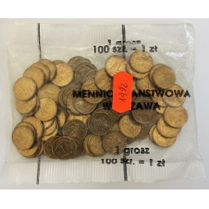 1 grosz 1992 - Worek menniczy (100 szt.)