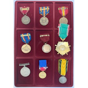 USA, Italy, Great Britain, France, Germany, Set of Badges (9 pcs.)