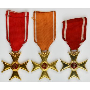 PRL, Order of Polonia Restituta, 5th class (3 pcs.)