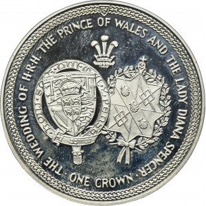 Isle of Man, Elizabeth II, 1 Surrey Crown 1981 - Royal Wedding