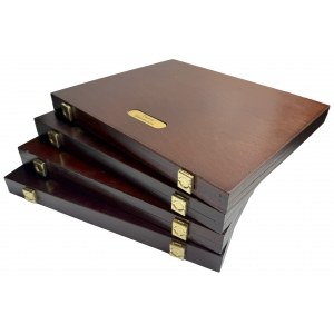 Set of wooden coin boxes (4 pcs.)