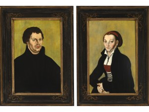Lucas Cranach der Ältere, Kronach 1472 - 1553 Weimar, Kreis, Bildnisse von Martin Luther und Katharina Bora