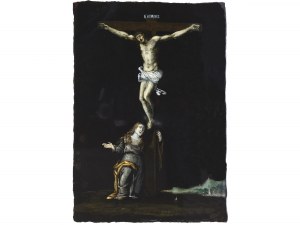 Artiste inconnu, Italie, XVIIe siècle, Crucifixion avec Marie-Madeleine