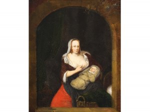Frans van Mieris l'Ancien, Leyde 1635 - 1681 Leyde, attribué, Mère et enfant