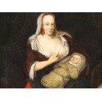 Frans van Mieris Starszy, Lejda 1635 - 1681 Lejda, atrybut, Matka z dzieckiem