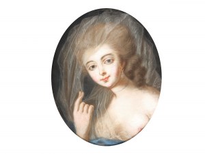 Jean-Baptiste Greuze, Tournus 1725 - 1805 Paris, cercle de, Jeune fille au voile