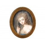 Jean-Baptiste Greuze, Tournus 1725 - 1805 Parigi, cerchio di, Ragazza con velo