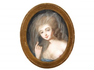 Jean-Baptiste Greuze, Tournus 1725 - 1805 Paryż, krąg, Dziewczyna z welonem