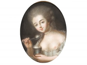 Jean-Baptiste Greuze, Tournus 1725 - 1805 Paříž, kruh, Dívka se zmrzlinou