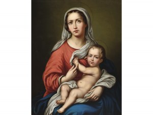 Dipinto del Maestro del Nazareno, metà del XIX secolo, Madonna