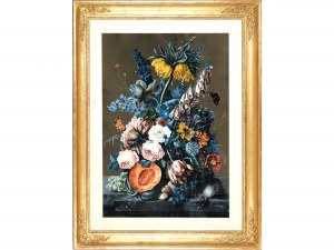 Joseph Sixt, Viennese painter of the 19th century, Large flower piece