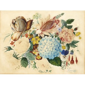 Pittore sconosciuto, XIX secolo, Natura morta con fiori