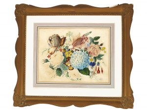 Neznámý malíř, 19. století, Zátiší s květinami