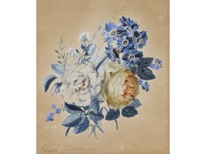 Leopold Zinnöger, Linz 1811 - 1872, Natura morta con fiori
