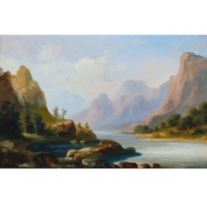 Unknown painter, 19th century, Alpine landscape