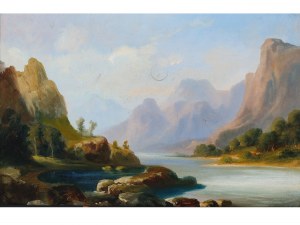 Unknown painter, 19th century, Alpine landscape