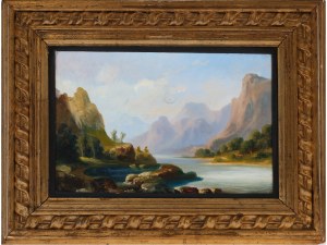 Nieznany malarz, XIX wiek, krajobraz alpejski
