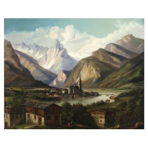Jakob Canciani, Villach 1820 - 1891, attribuito, Veduta di Villach