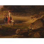 Unknown painter, Mother with children in a pastoral landscape
