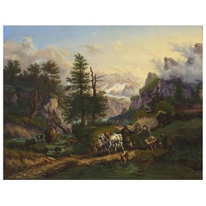 Austriacki malarz biedermeierowski, połowa XIX wieku, Po polowaniu