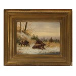 Unknown Munich painter, around 1900, Wild boars