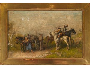Alfred Friedländer, Wiedeń 1860 - 1933 Wiedeń, Dwóch jeźdźców na koniach