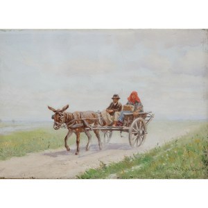 Herman Reisz, Niemcy, 1865-1920, wózek z osłem