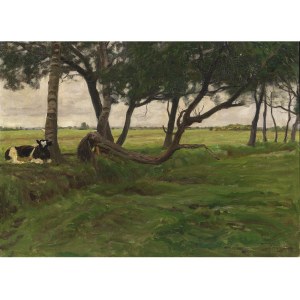 Oskar Frenzel, Berlin 1855 - 1915 Berlin, Krowy w krajobrazie