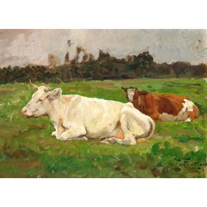 Oskar Frenzel, Berlin 1855 - 1915 Charlottenburg, Two Cows