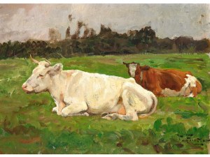 Oskar Frenzel, Berlin 1855 - 1915 Charlottenburg, Two Cows