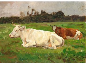 Oskar Frenzel, Berlín 1855 - 1915 Charlottenburg, Dvě krávy