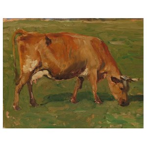 Oskar Frenzel, Berlin 1855 - 1915 Charlottenburg, Cow in the pasture
