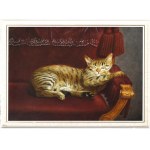 Julius Hamburger, Austria, 1830 - 1909, Cat on armchair