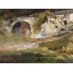 Unbekannter Maler, Teufelsmühle mit römischer Brücke bei Vigauen