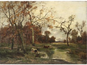 Adolf Kaufmann, Neuplachowitz 1848 - 1916 Vienna, Cows in the Pasture