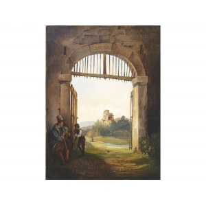 Nieznany malarz, widok ruin, połowa XIX wieku
