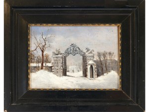 Carl Haunold, Wien 1832 - 1911 Wien, zugeschrieben, Eingang zum Belvedere im Winter