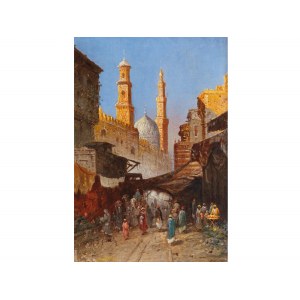 Peintre de l'orientalisme, scène de rue orientale