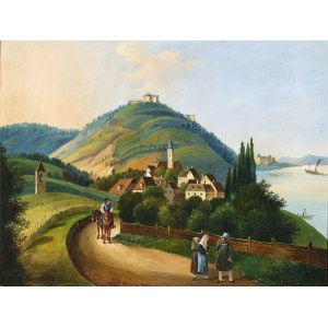 Unbekannter Maler, Blick auf das Dorf Kahlenberg