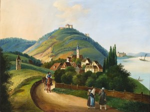 Peintre inconnu, Vue du village de Kahlenberg