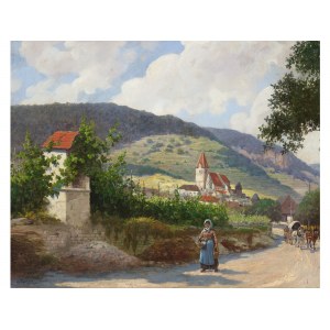 Hermann Reisz, Neuhäusl 1865 - around 1900 Vienna, attributed, View of Weißenkirchen