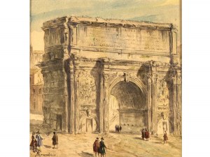 Antonietta Brandeis, Miskowitz 1848 - 1926 Firenze, attribuito, L'arco di Costantino a Roma