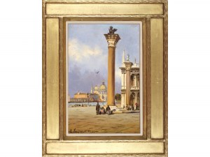 Alceste Campriani, Terni 1848 - 1933 Lucca, Námestie svätého Marka v Benátkach